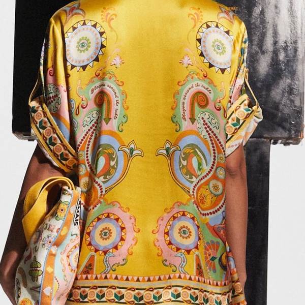 Adrienne Kısa Kol Pantolon Seti ile Paisley Deseni