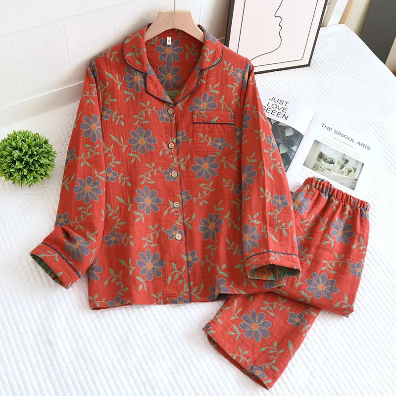 Sophia | Çiçek Desenli Pamuklu Pijama