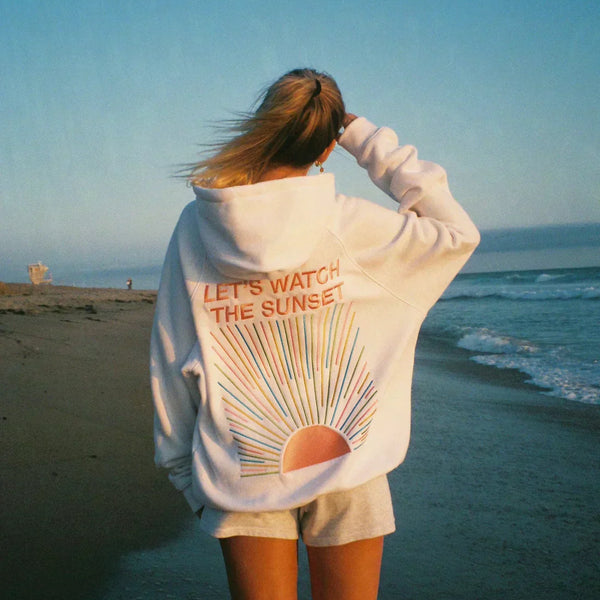 Hafsa - Yazılı Şık Kapüşonlu Sweatshirt