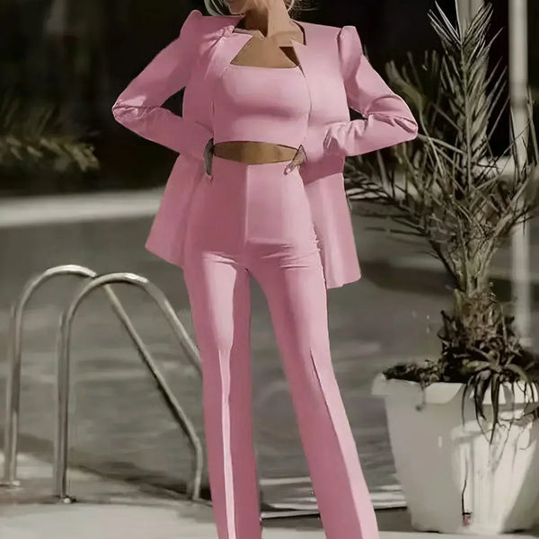 JAMALIA - şık 3 parçalı set (blazer, üst, pantolon)