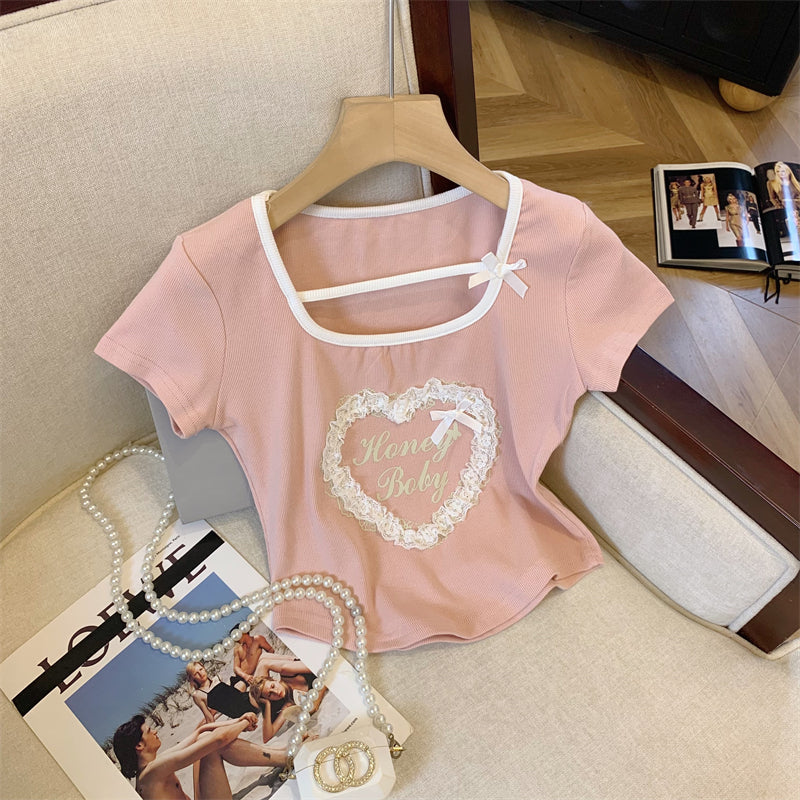Sweet Kalp Desenli T-shirt