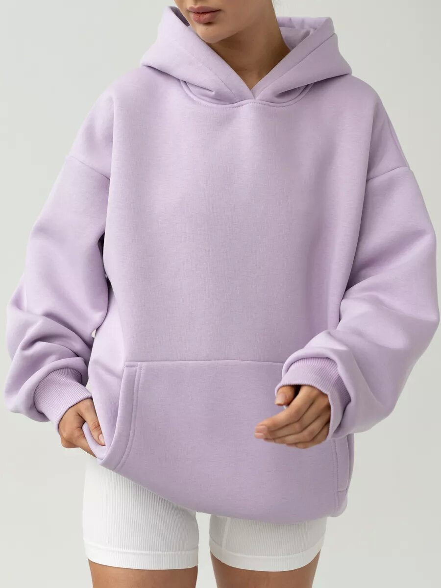 Oversize Patchwork Kapüşonlu Sweatshirt
