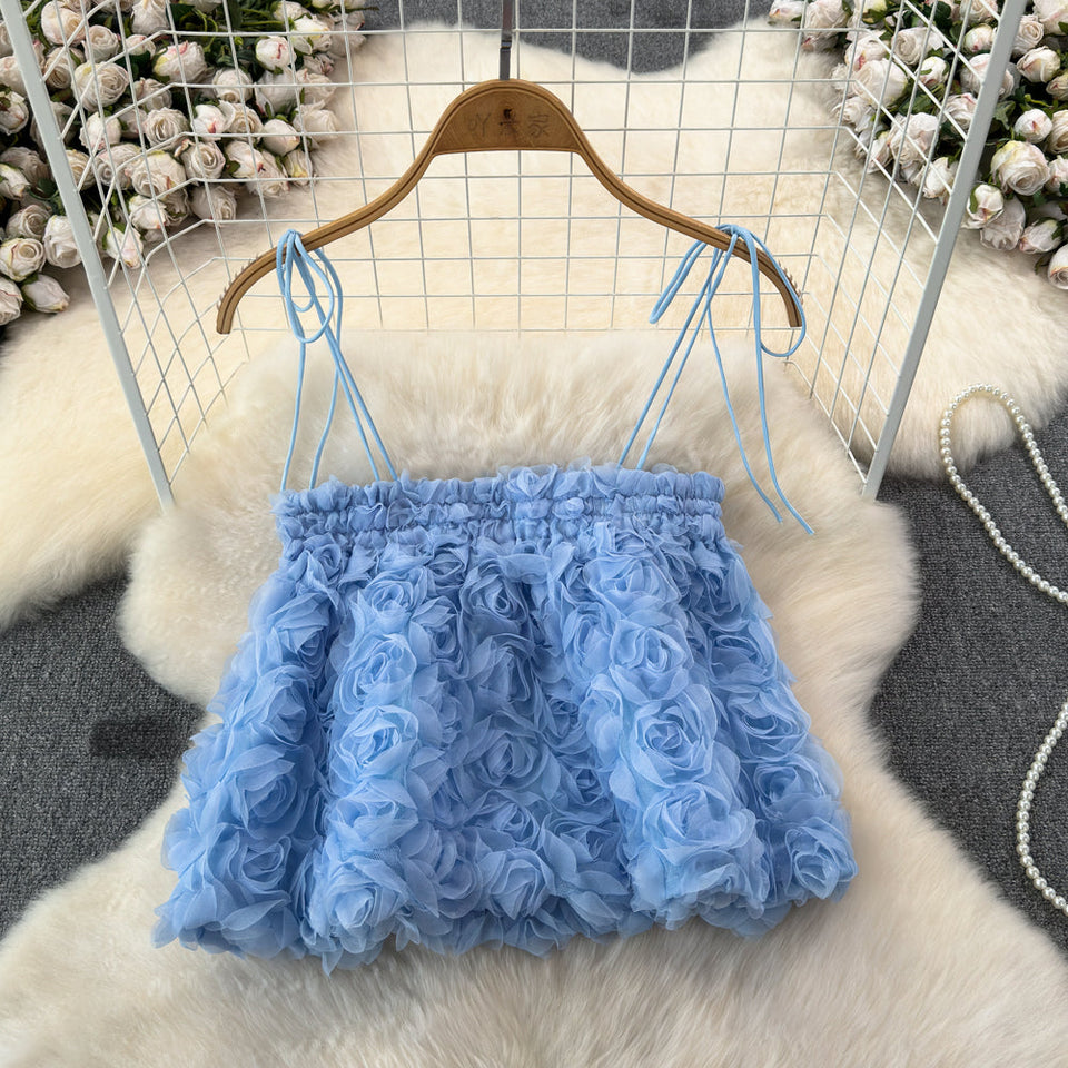 Lace Style 3D Gül Dantel Bluz
