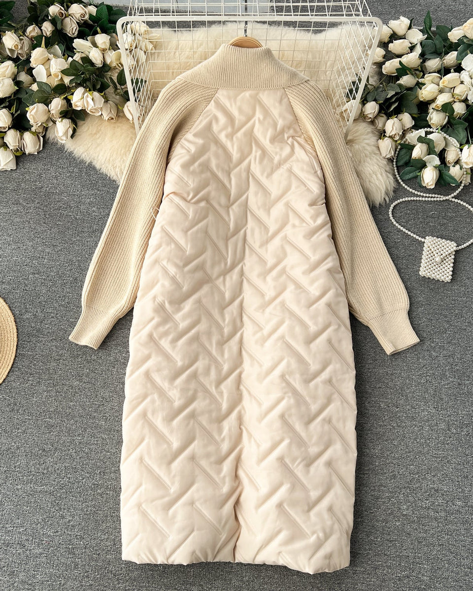 Diz Üstü Patchwork Yastıklı Hırka
