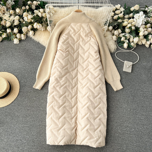 Diz Üstü Patchwork Yastıklı Hırka