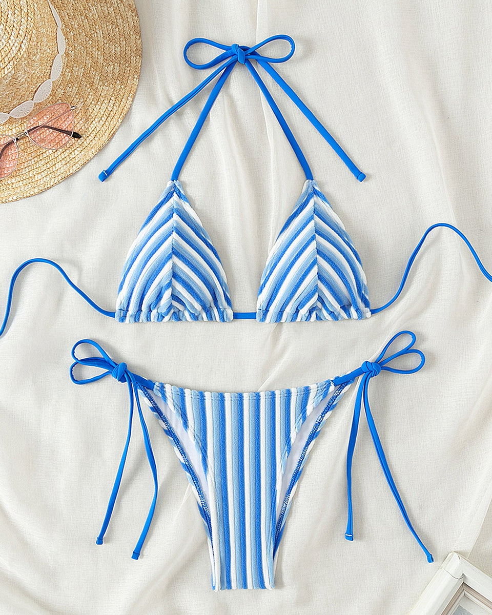 Havlu Kumaş Askılı Kravat Bikini