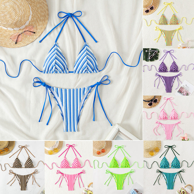 Havlu Kumaş Askılı Kravat Bikini