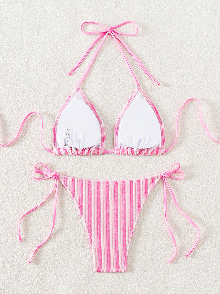 Havlu Kumaş Askılı Kravat Bikini