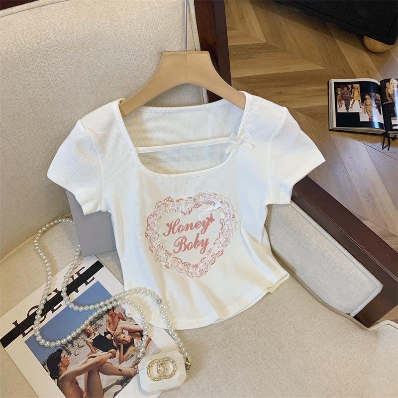 Sweet Kalp Desenli T-shirt