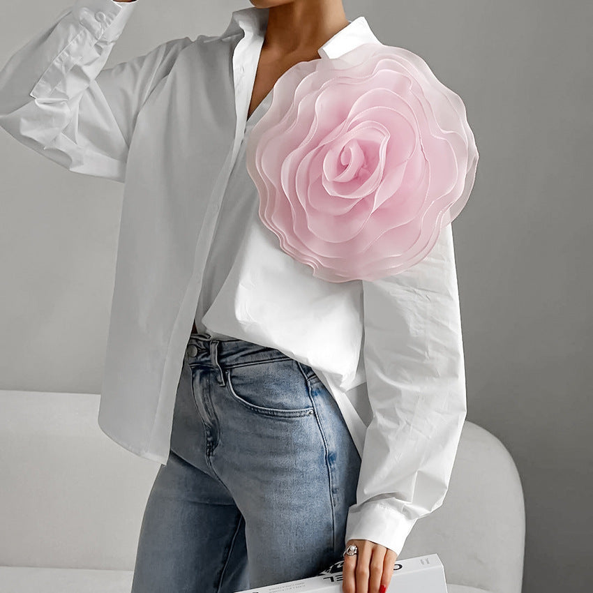 Luxe Button-Up Rahat Uzun Kollu Gömlek