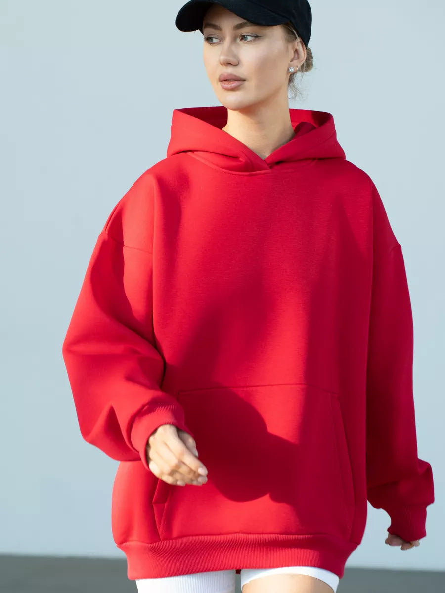 Oversize Patchwork Kapüşonlu Sweatshirt