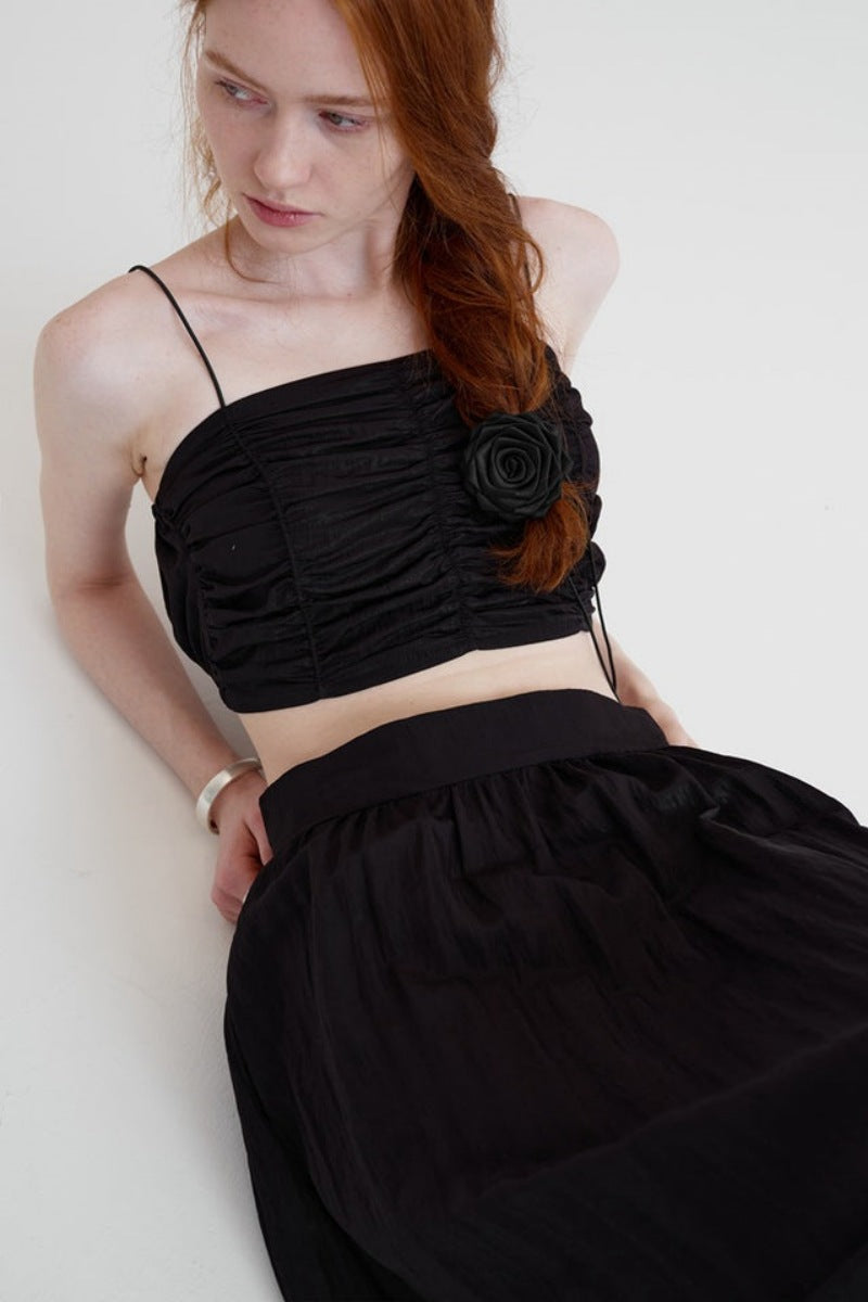 Fırfırlı Askısız Bandeau Üst