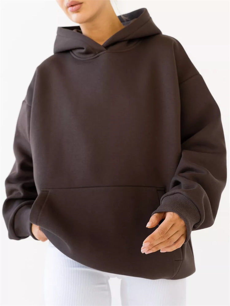 Oversize Patchwork Kapüşonlu Sweatshirt