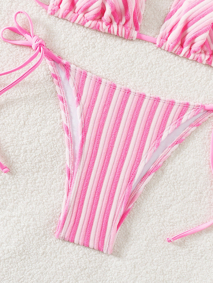 Havlu Kumaş Askılı Kravat Bikini