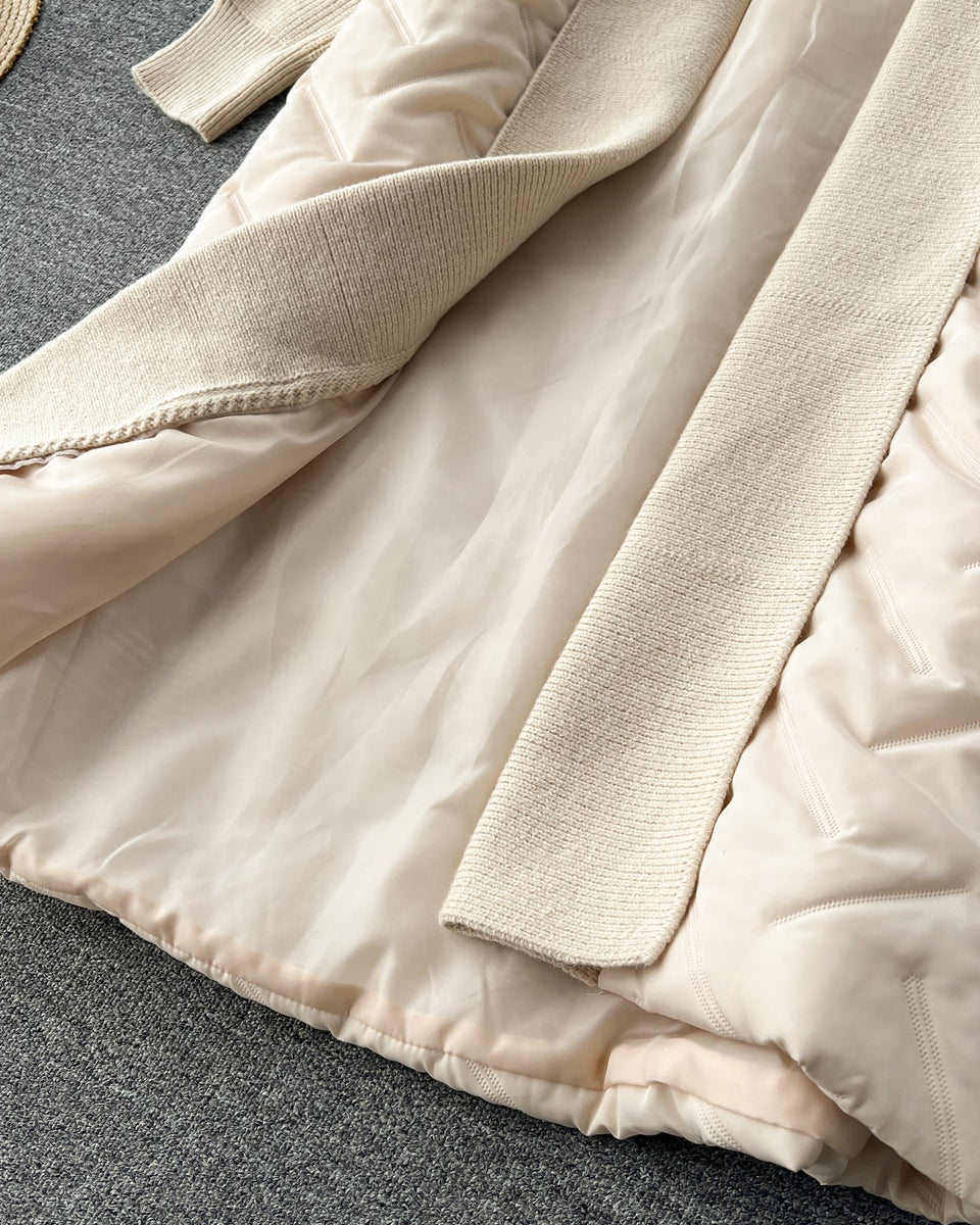 Diz Üstü Patchwork Yastıklı Hırka