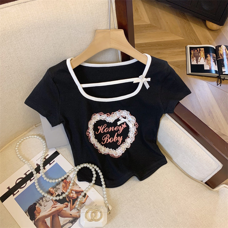 Sweet Kalp Desenli T-shirt