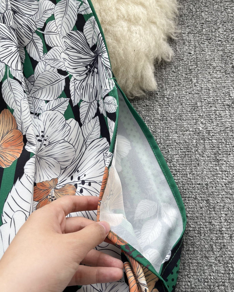 Çiçek Desenli Patcher Loose-fit Gömlek