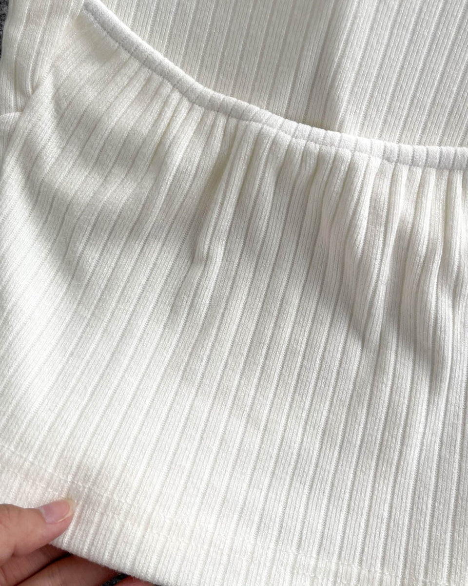 Choker ile Yastıklı Çizgili Örgü Üst