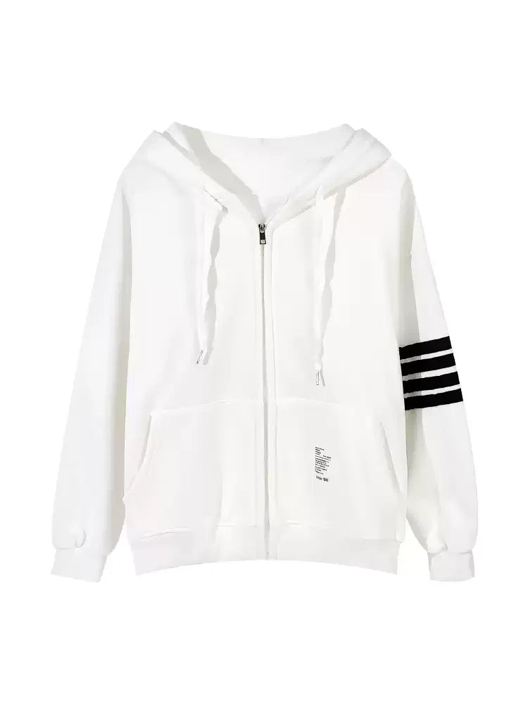 Oversized Fermuarlı Polar Kapüşonlu Sweatshirt