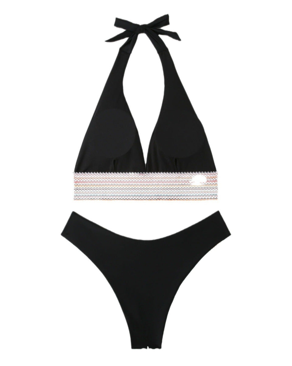 Sıkı Düz Renk Sırt Açık Bikini