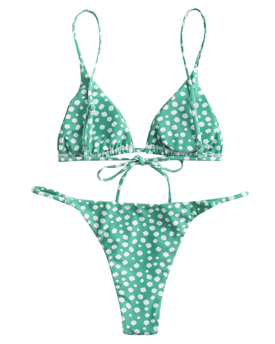 Vintage Baskılı Üç Parça Bikini