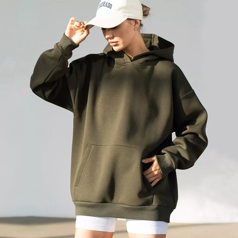 Oversize Patchwork Kapüşonlu Sweatshirt