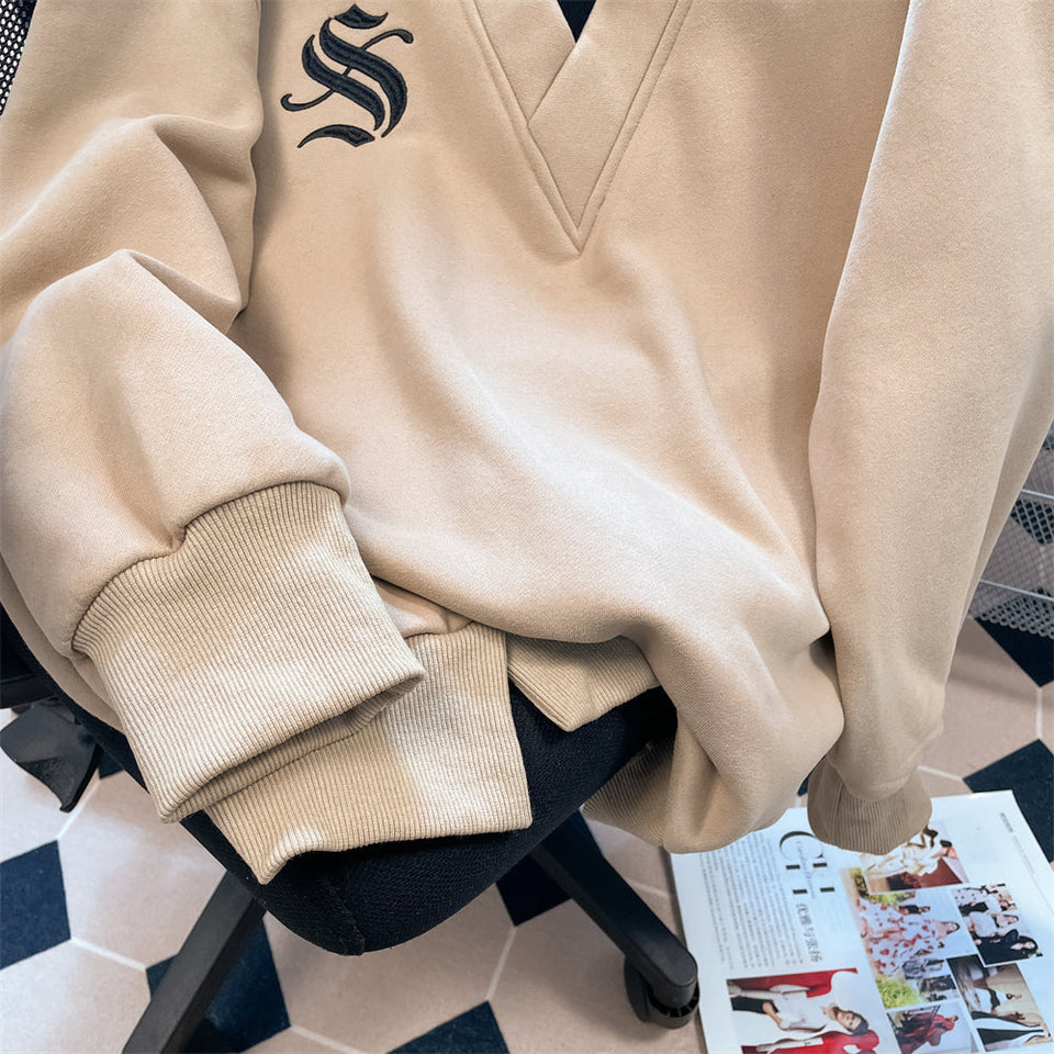 Şık V-yaka Halter Kapüşonlu Sweatshirt