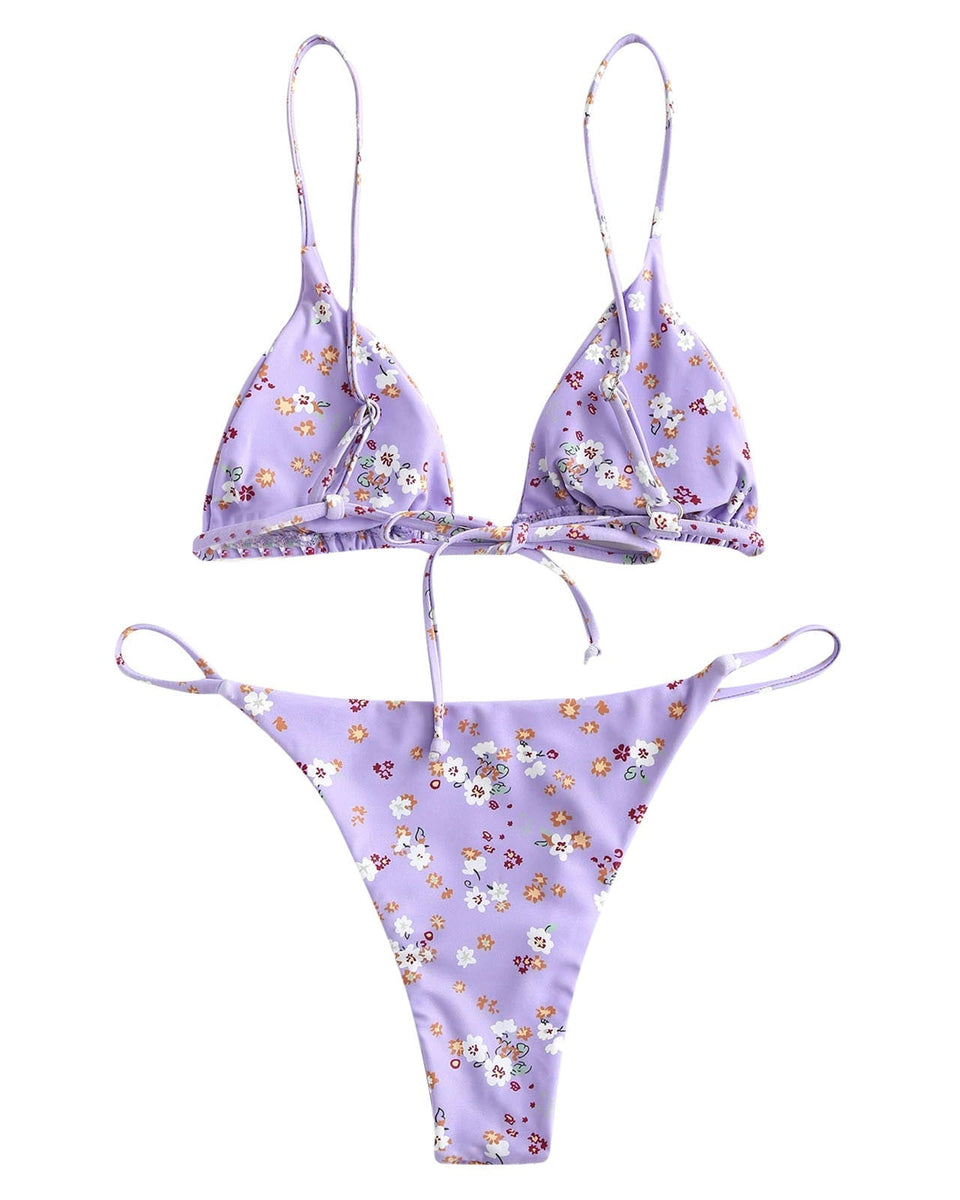Vintage Baskılı Üç Parça Bikini