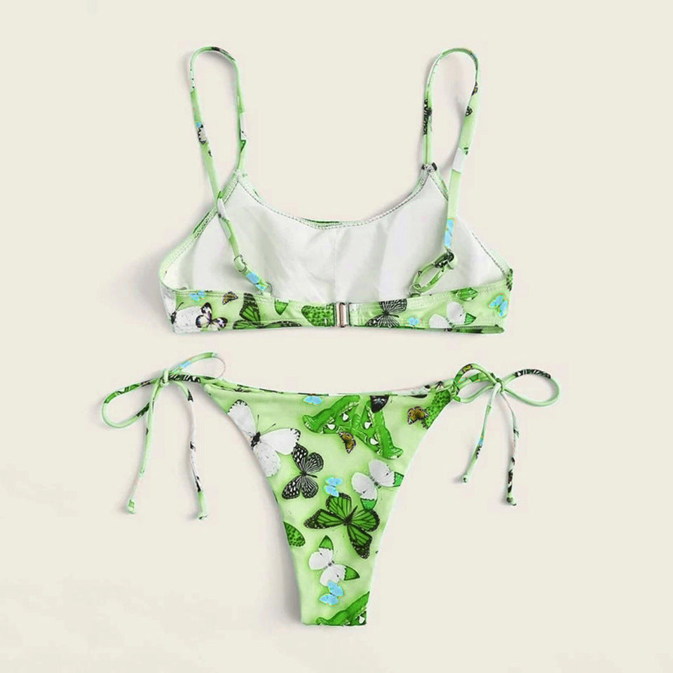 Vintage Baskılı Üç Parça Bikini