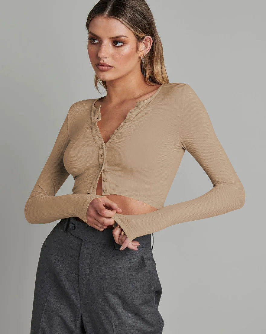 Slim-fit Ribana Desenli Kısa Hırka
