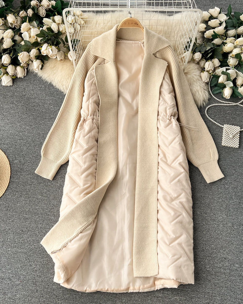 Diz Üstü Patchwork Yastıklı Hırka