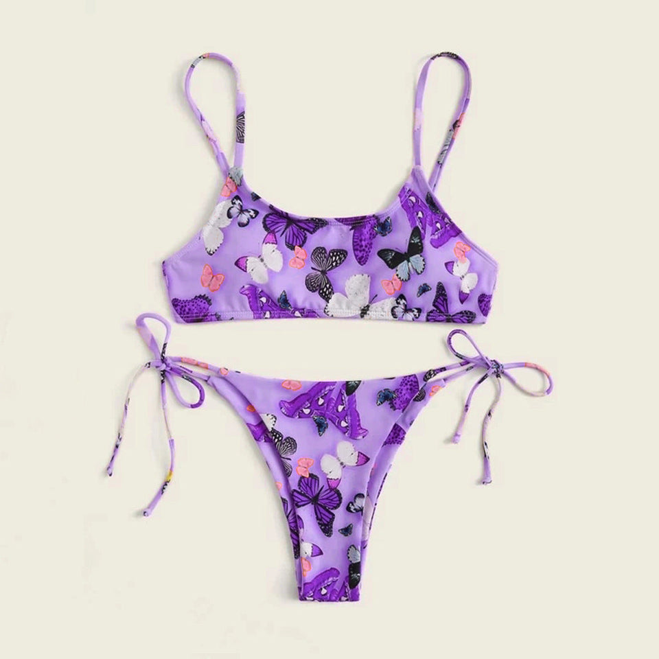 Vintage Baskılı Üç Parça Bikini