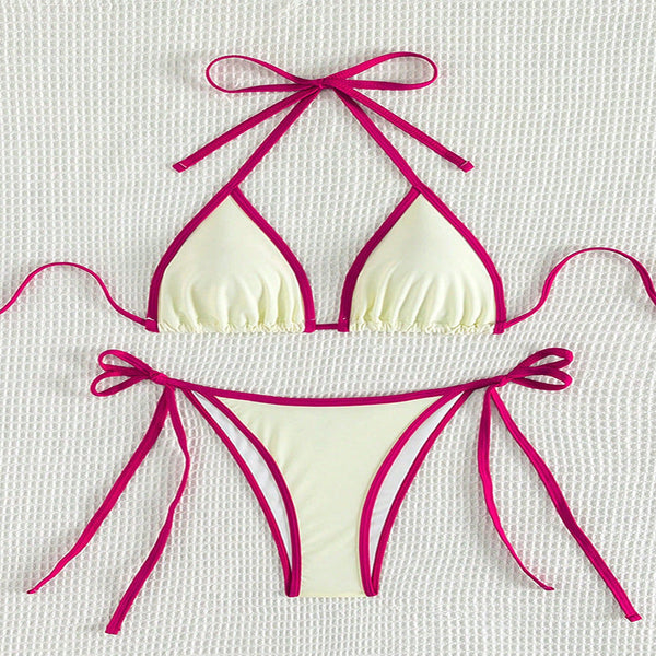 Renkli Seksi Yırtık Bikini Mayo