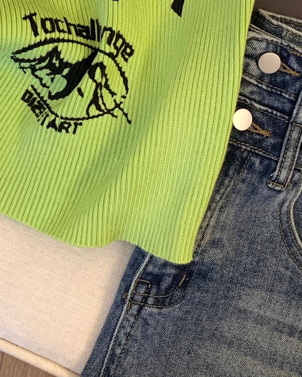 Şık Studlu Monogram Baskılı Atlet