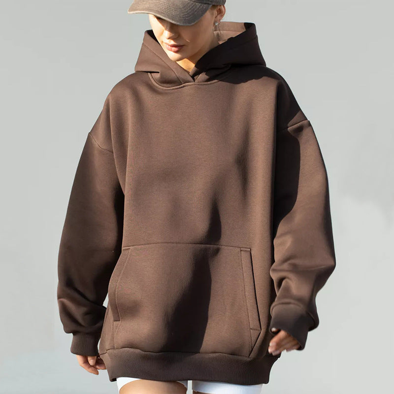Oversize Patchwork Kapüşonlu Sweatshirt