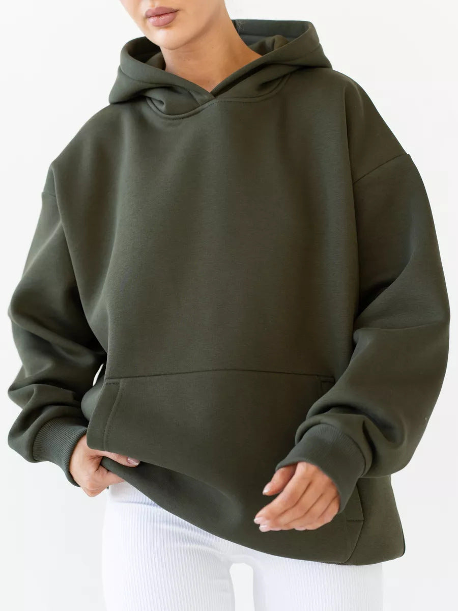 Oversize Patchwork Kapüşonlu Sweatshirt