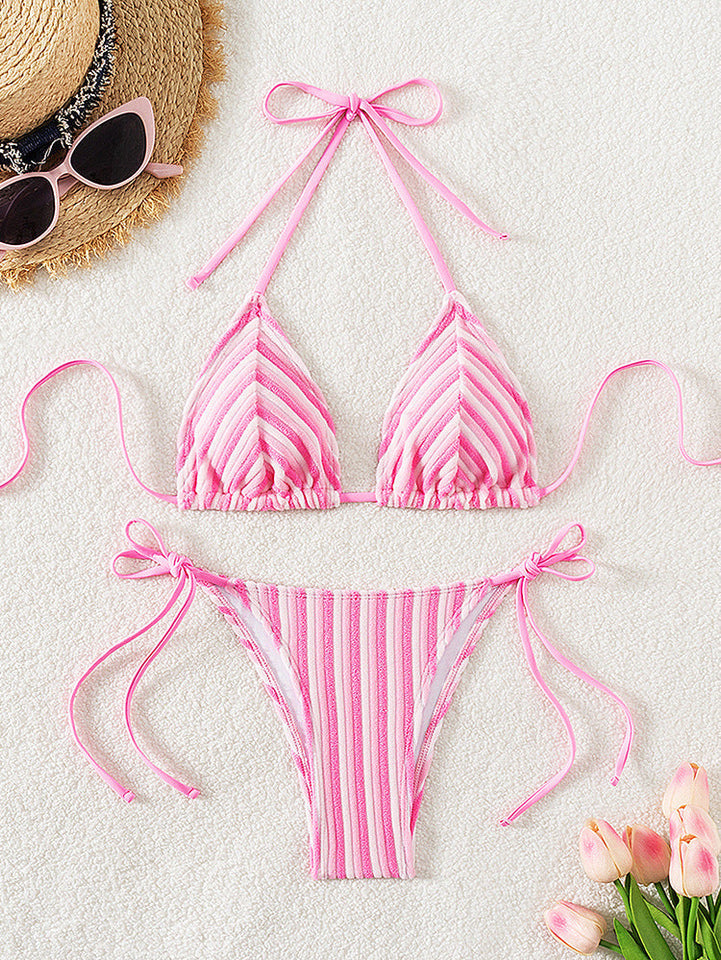 Havlu Kumaş Askılı Kravat Bikini