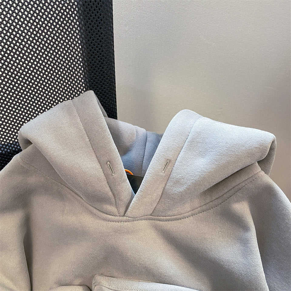 Oversize 3D Monogramlı Kapüşonlu Sweatshirt