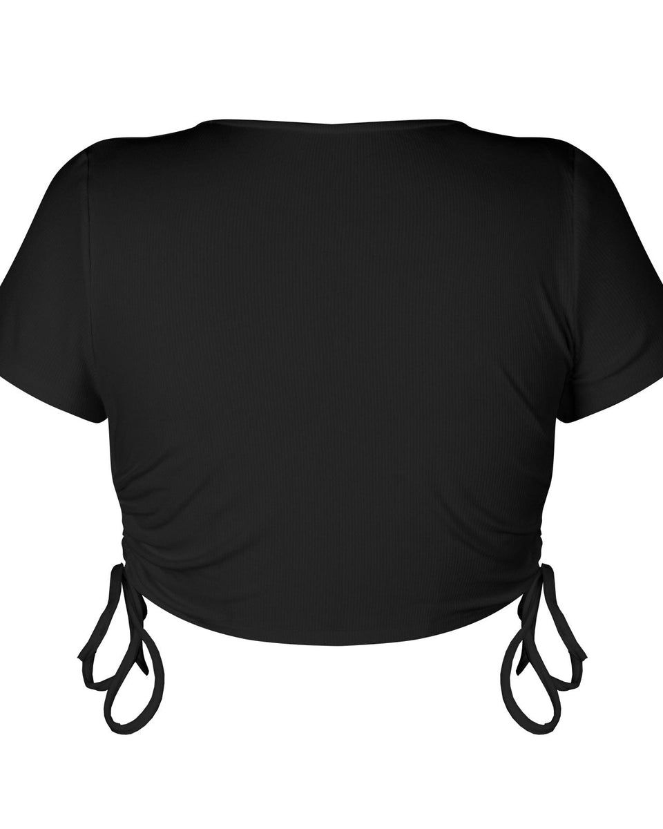 Midriff Açık Çizgili Kısa Üst