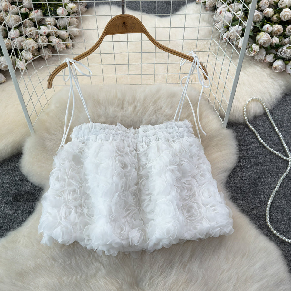 Lace Style 3D Gül Dantel Bluz
