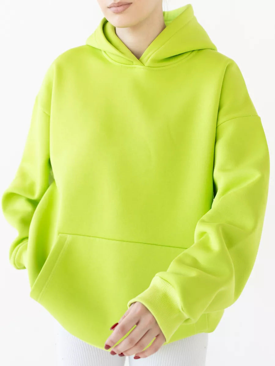 Oversize Patchwork Kapüşonlu Sweatshirt