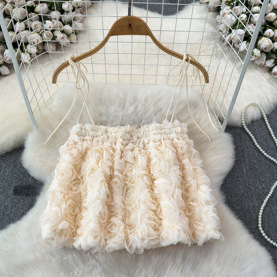 Lace Style 3D Gül Dantel Bluz