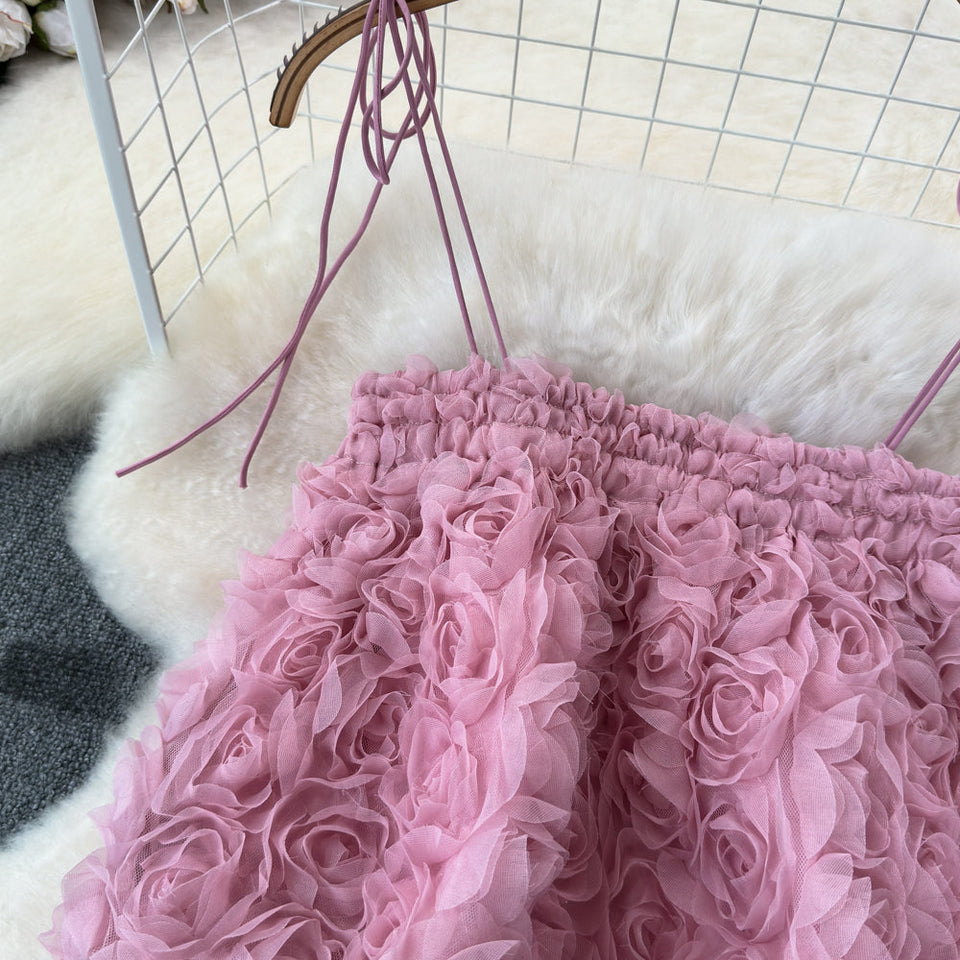 Lace Style 3D Gül Dantel Bluz