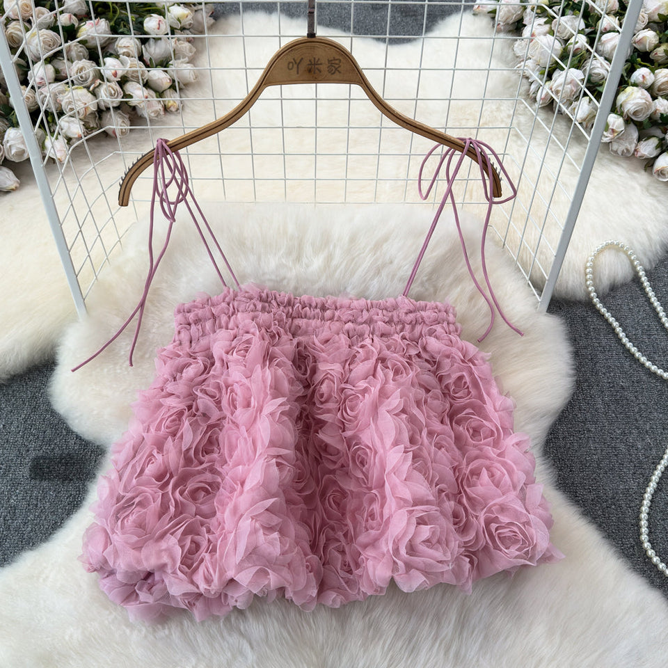 Lace Style 3D Gül Dantel Bluz