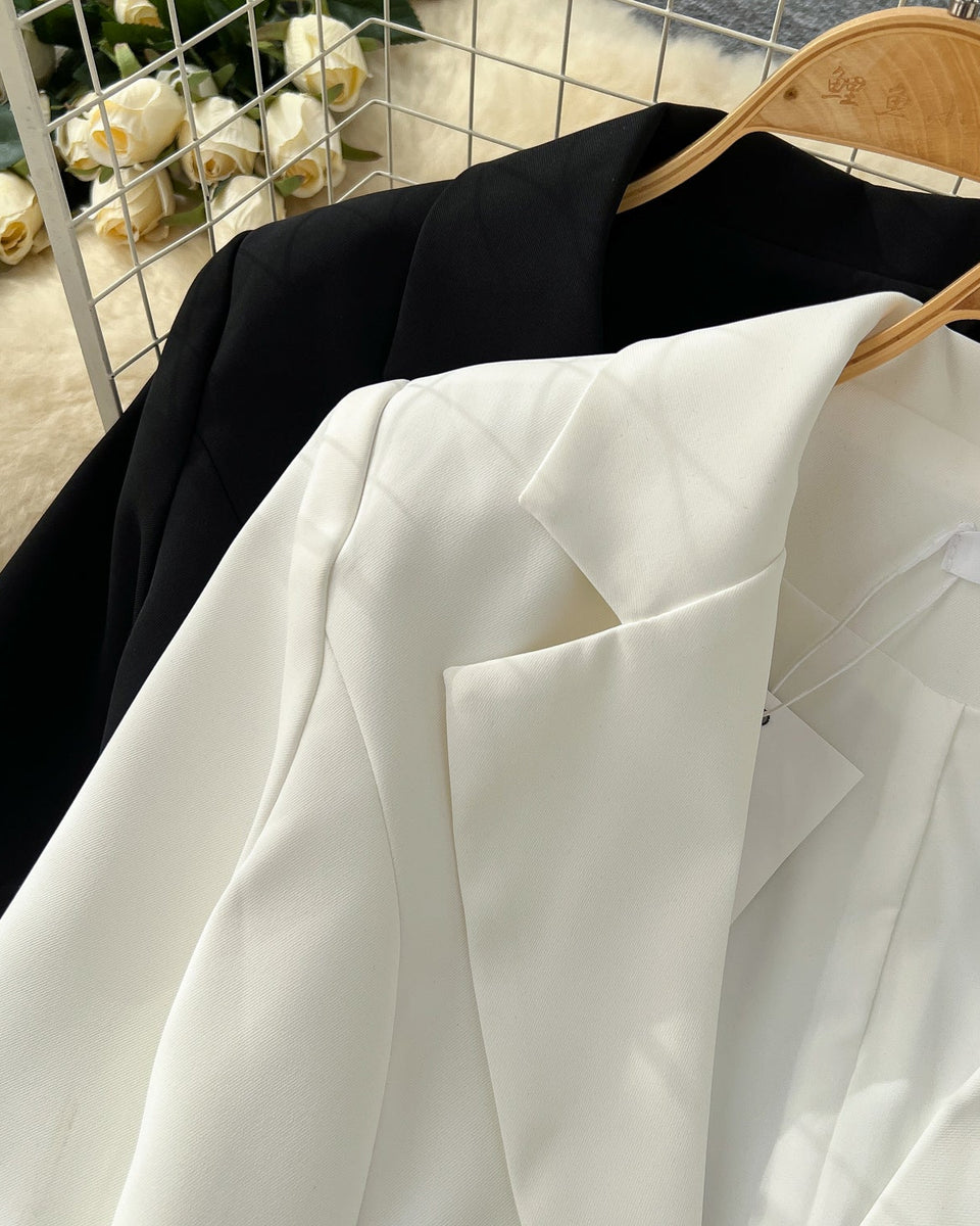 Fransız Tarzı Çiçek Desenli Kısa Blazer
