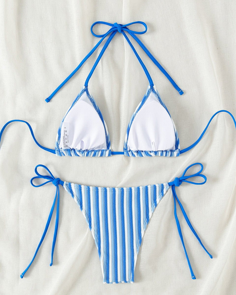 Havlu Kumaş Askılı Kravat Bikini