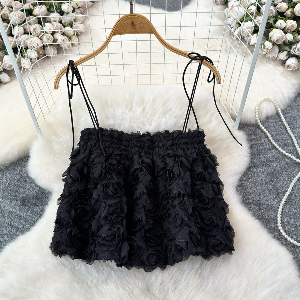 Lace Style 3D Gül Dantel Bluz