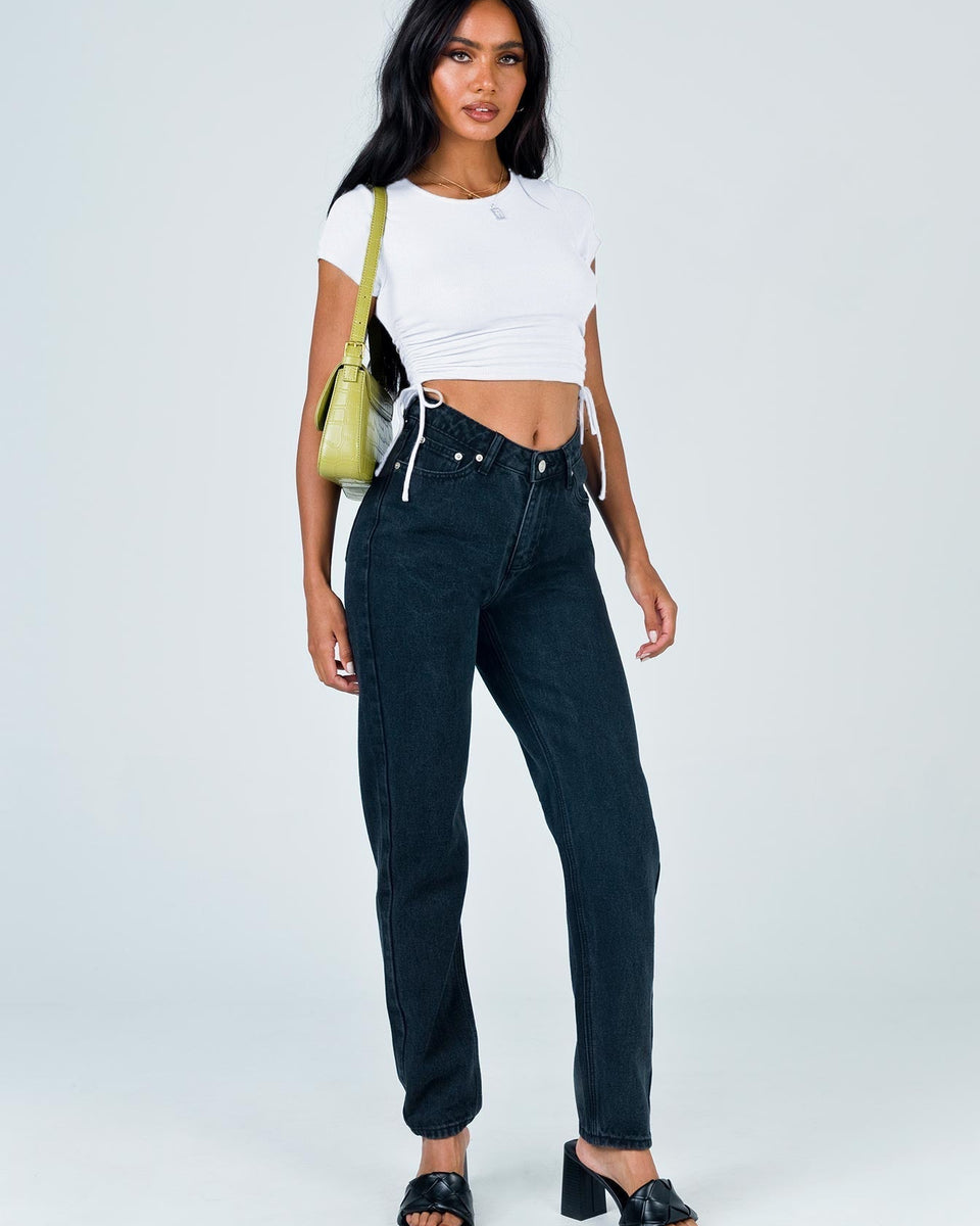 Midriff Açık Çizgili Kısa Üst