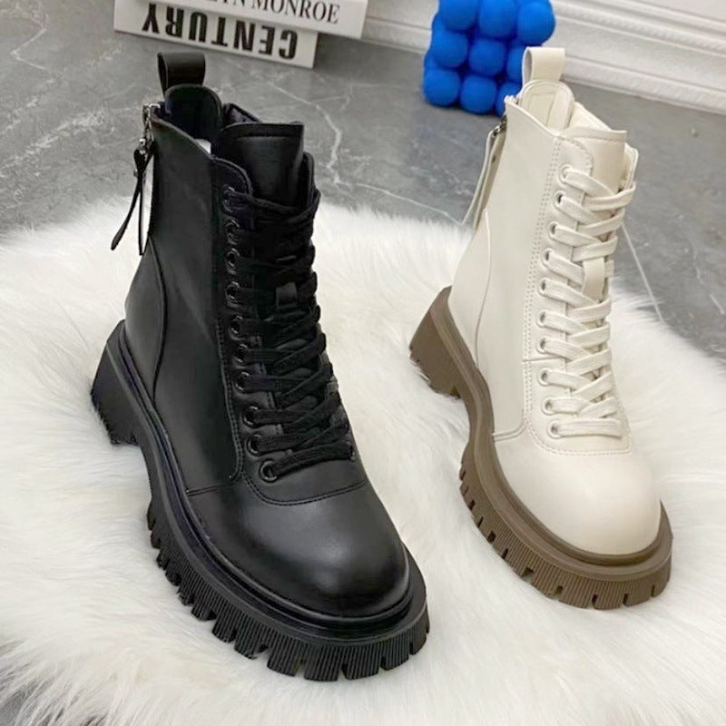 Kadın Yumuşak Martin Sonbahar Britanya Tarzı Moda Botları