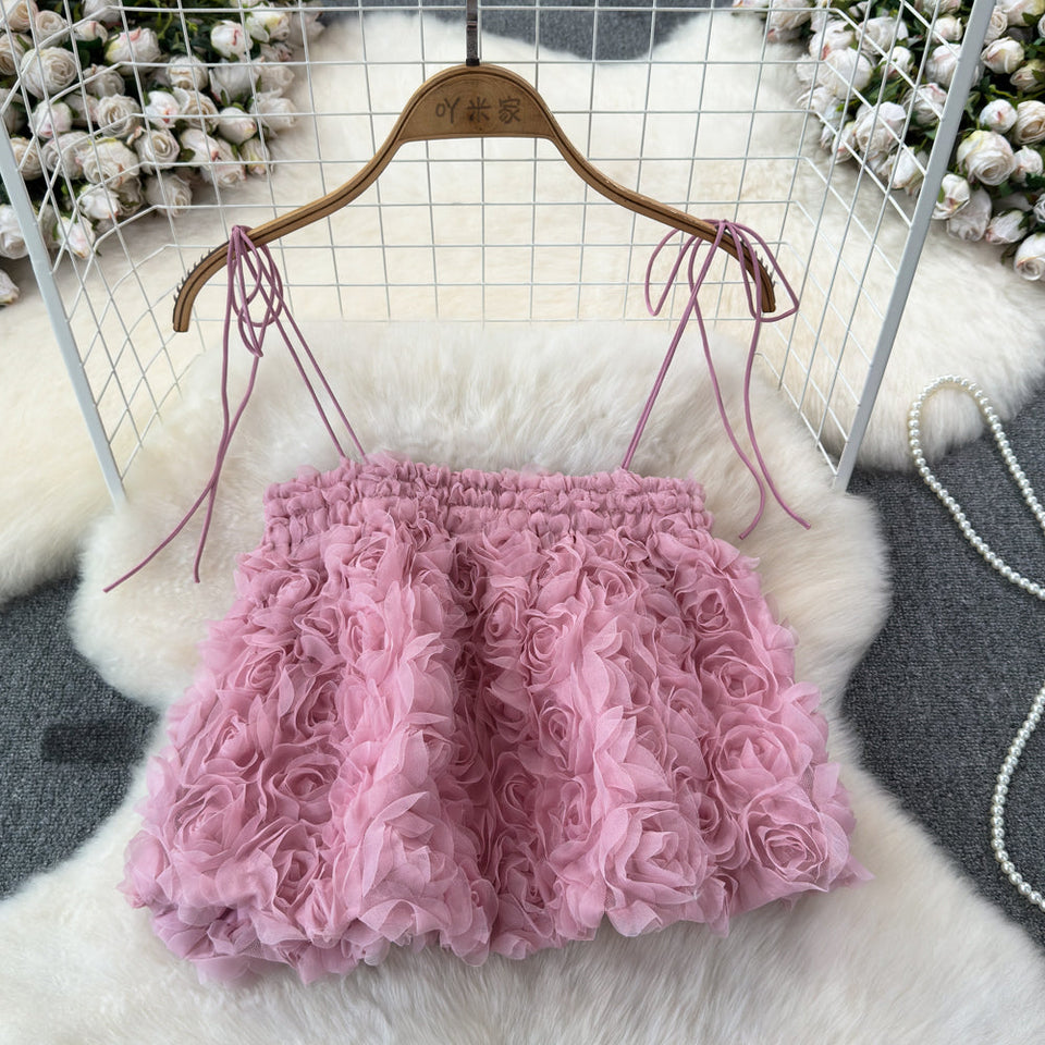 Lace Style 3D Gül Dantel Bluz